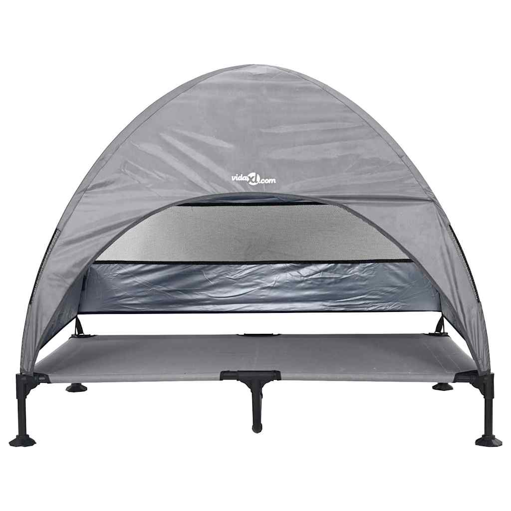 vidaXL Hochgelegtes Hundebett Hellgrau 127 x 81 x 108 cm