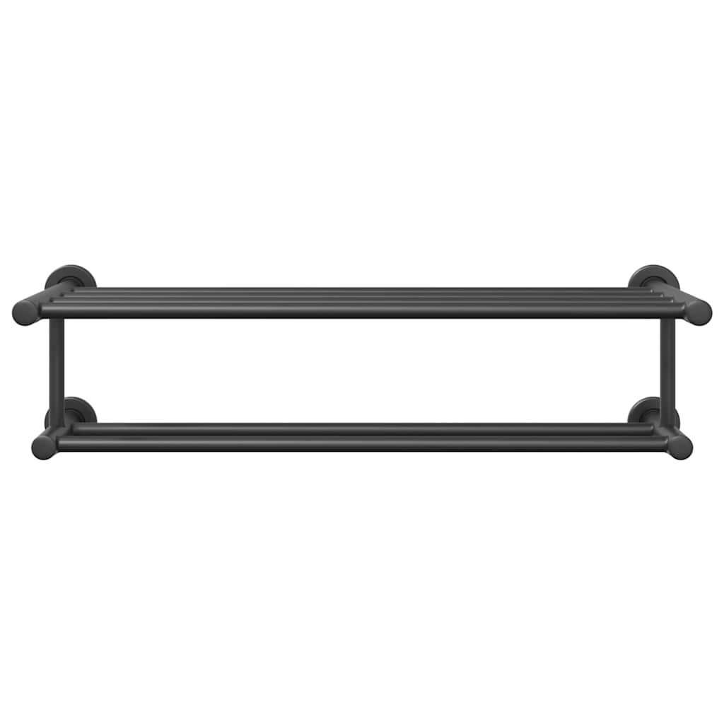 vidaXL Handtuchhalter Schwarz 61 x 23 x 17 cm Edelstahl