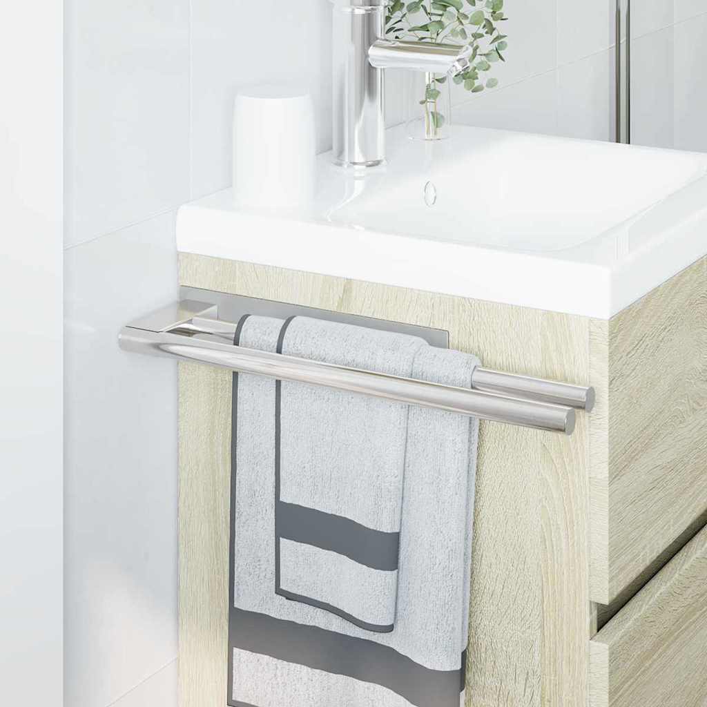 vidaXL Handtuchhalter Silber 40 x 9 x 4 cm Edelstahl