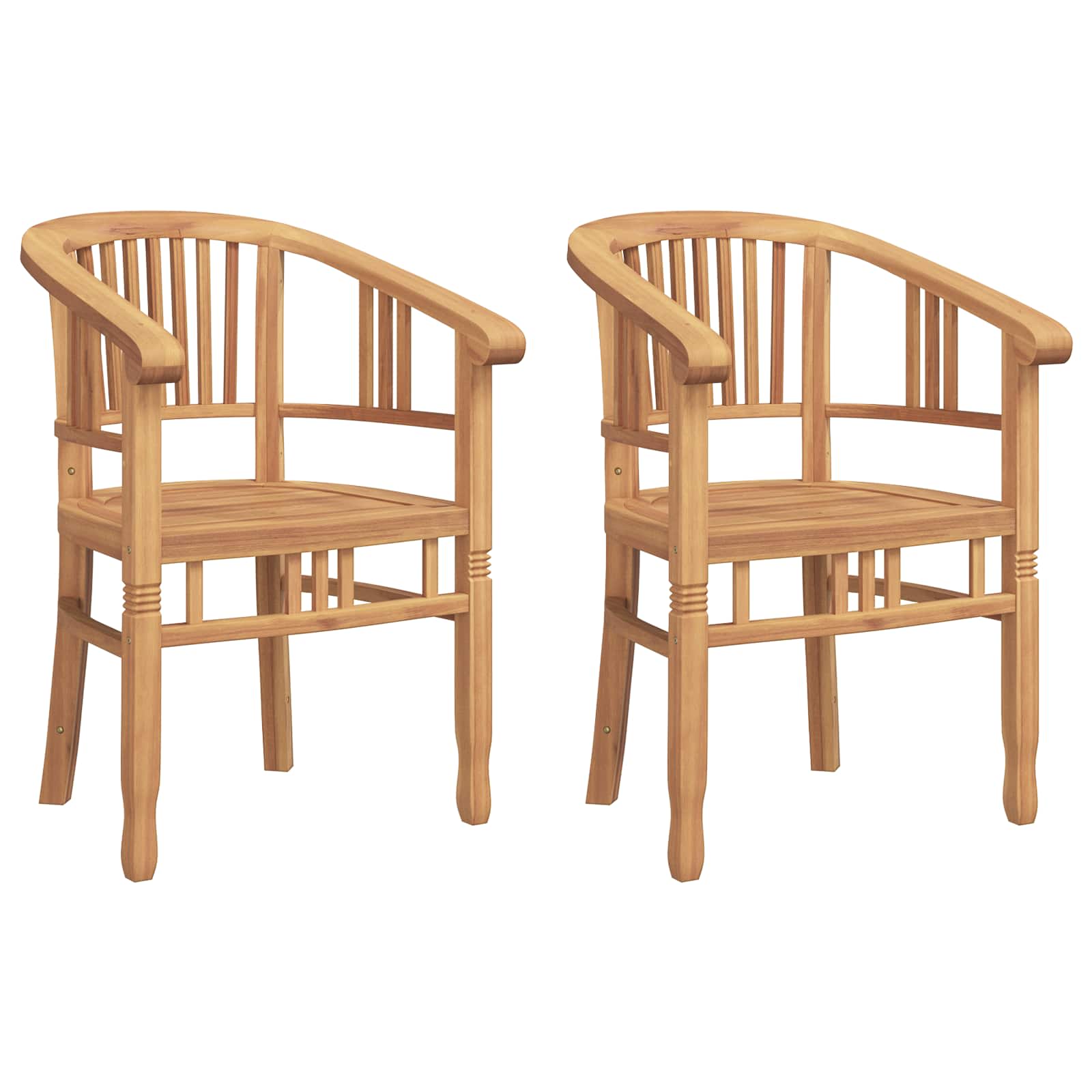 vidaXL Stuhl 2 pcs Braun 63 x 58 x 89 cm Massivholz Teak