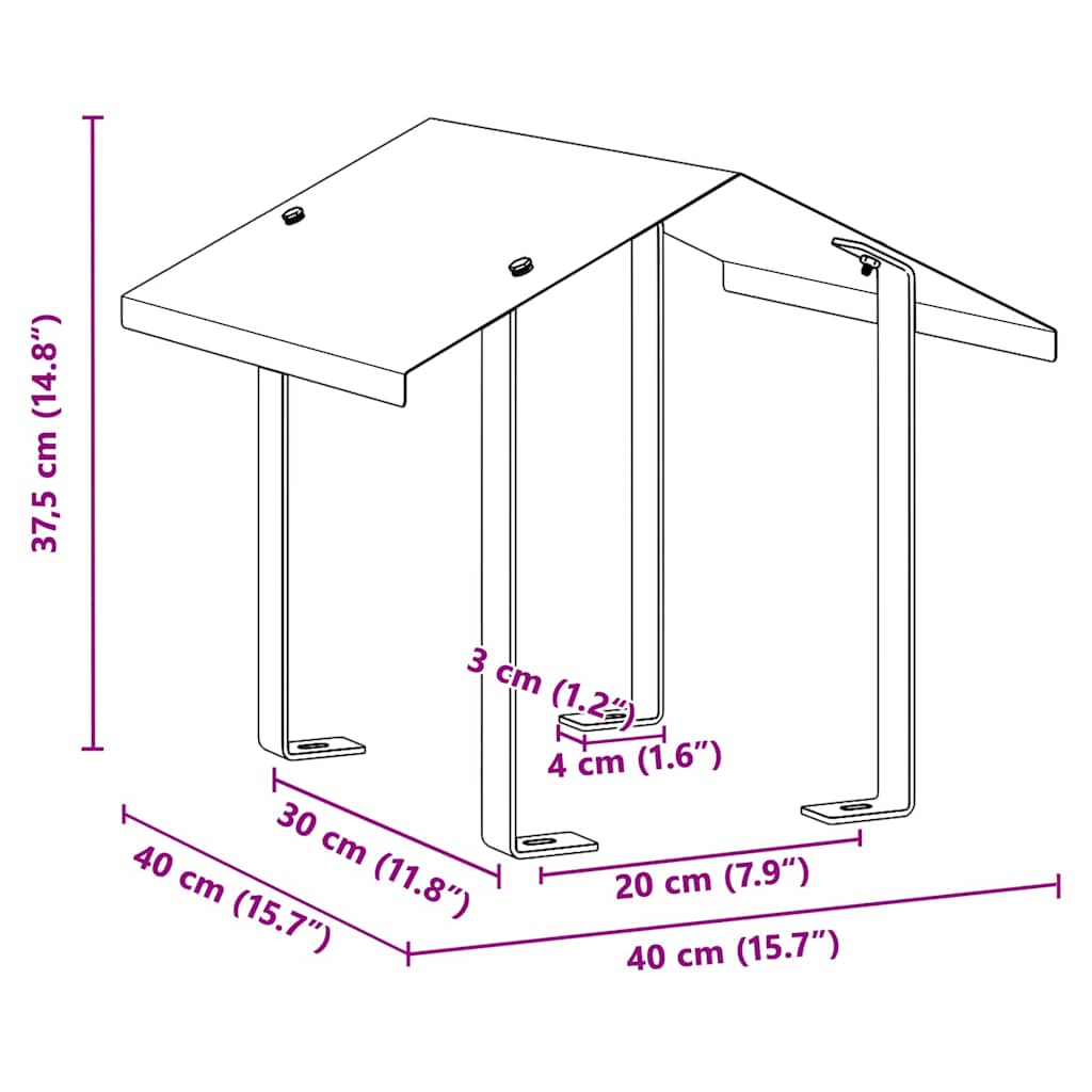 vidaXL Kaminhaube Silber 40 x 40 x 37,5 cm Edelstahl