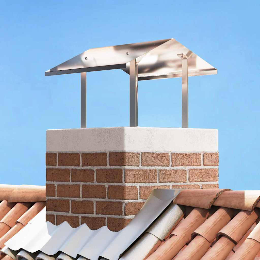 vidaXL Kaminhaube Silber 40 x 40 x 37,5 cm Edelstahl