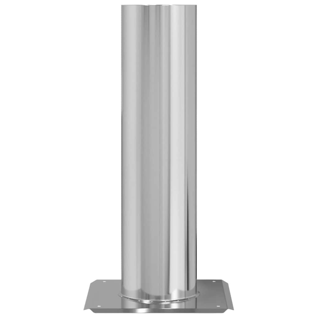 vidaXL Kamin Kopf Erweiterung Silber 24 x 24 x 50 cm Edelstahl