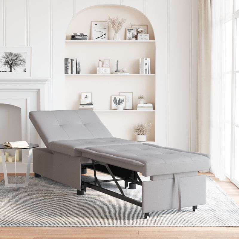 vidaXL Schlafsofa Hellgrau 194 x 50 x 82 cm Sperrholz