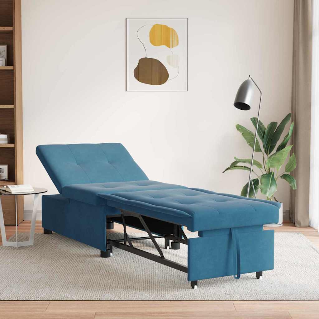 vidaXL Schlafsofa Blau 194 x 67 x 82 cm Samt