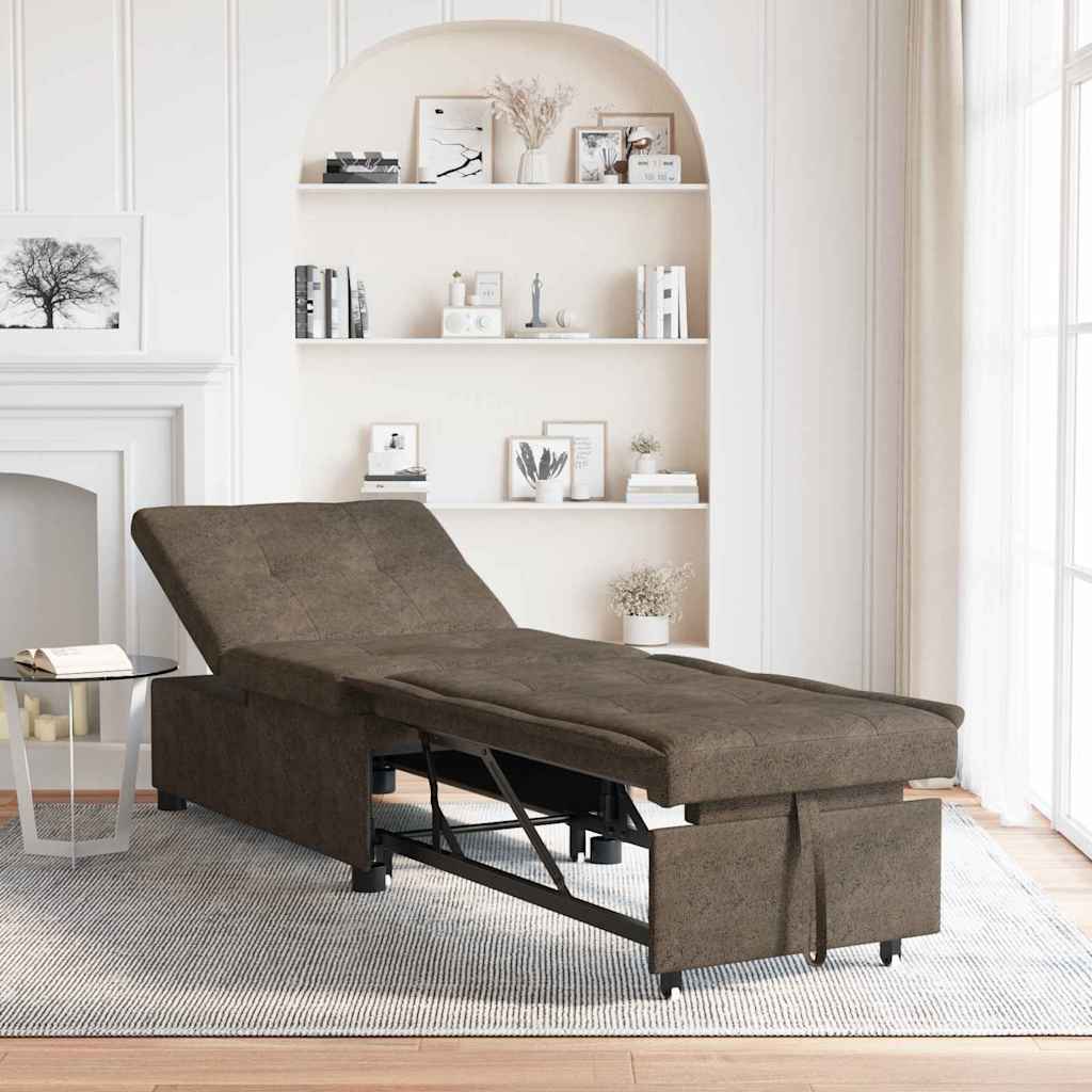 vidaXL Schlafsofa Braun 194 x 67 x 82 cm Huahua Stoff