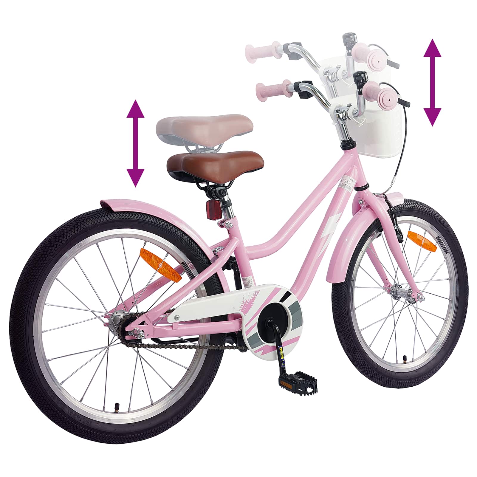 vidaXL Kinderfahrrad 20 Zoll für 6-11 Jahre alt Hellrosa