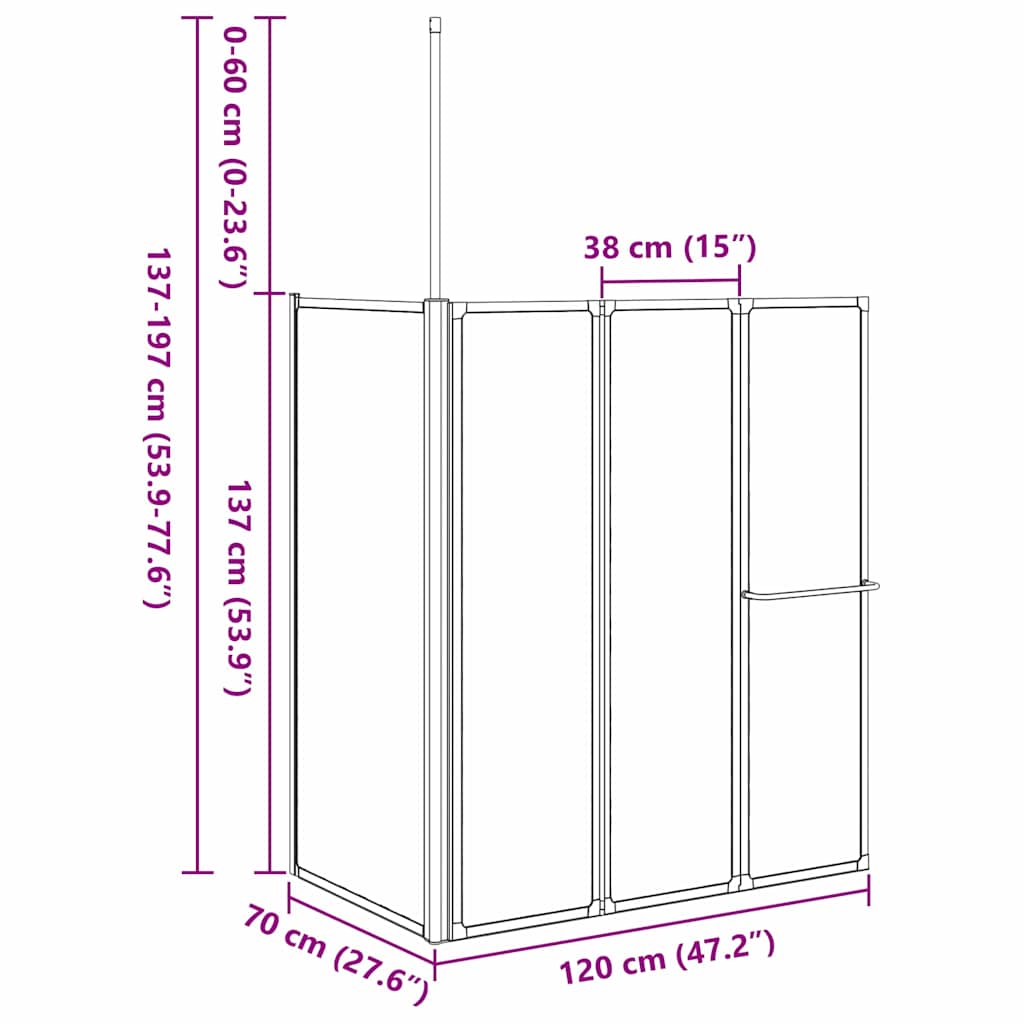 vidaXL Duschwand Weiß Aluminium