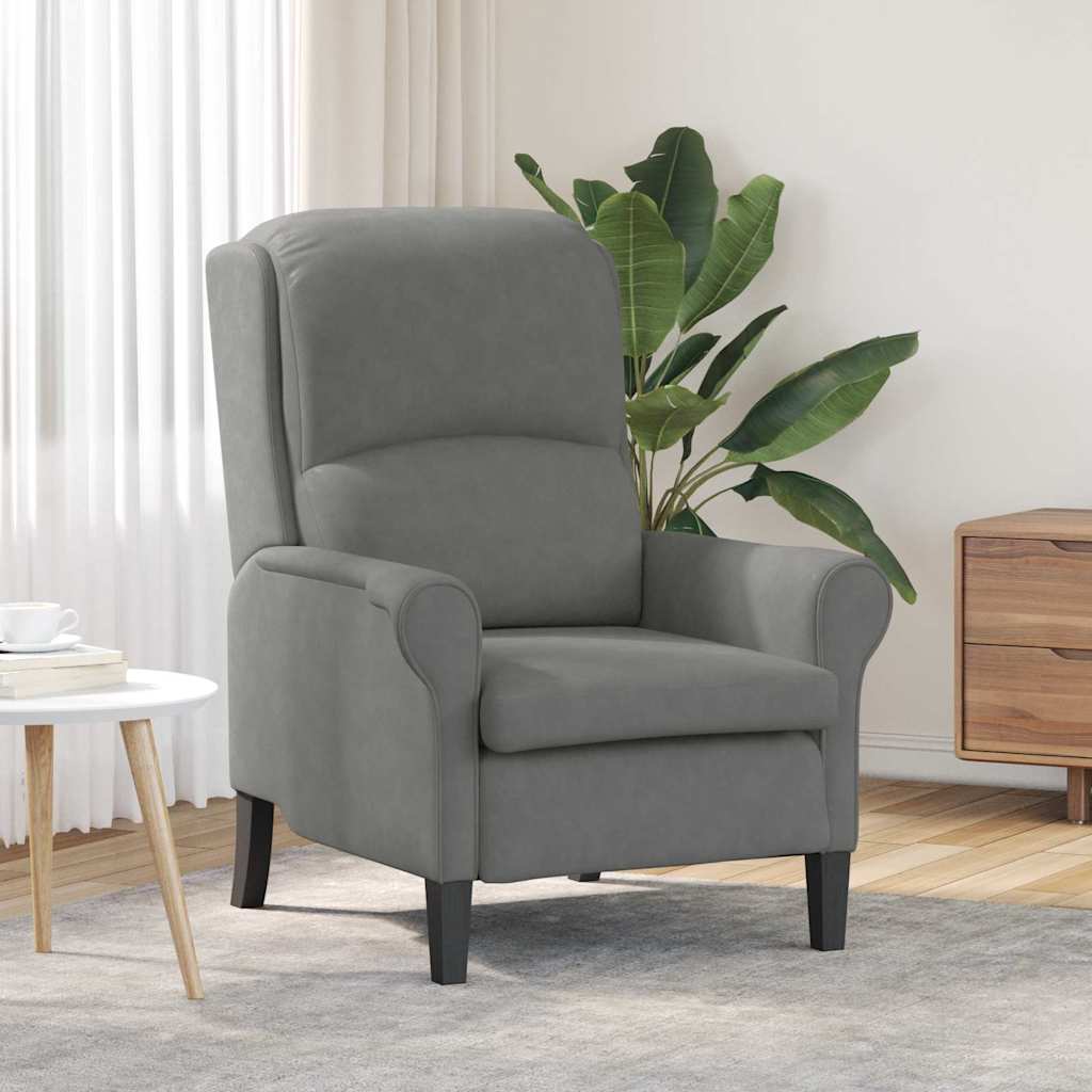 vidaXL Sessel Hellgrau 76 x 94 x 102 cm Mikrofaser