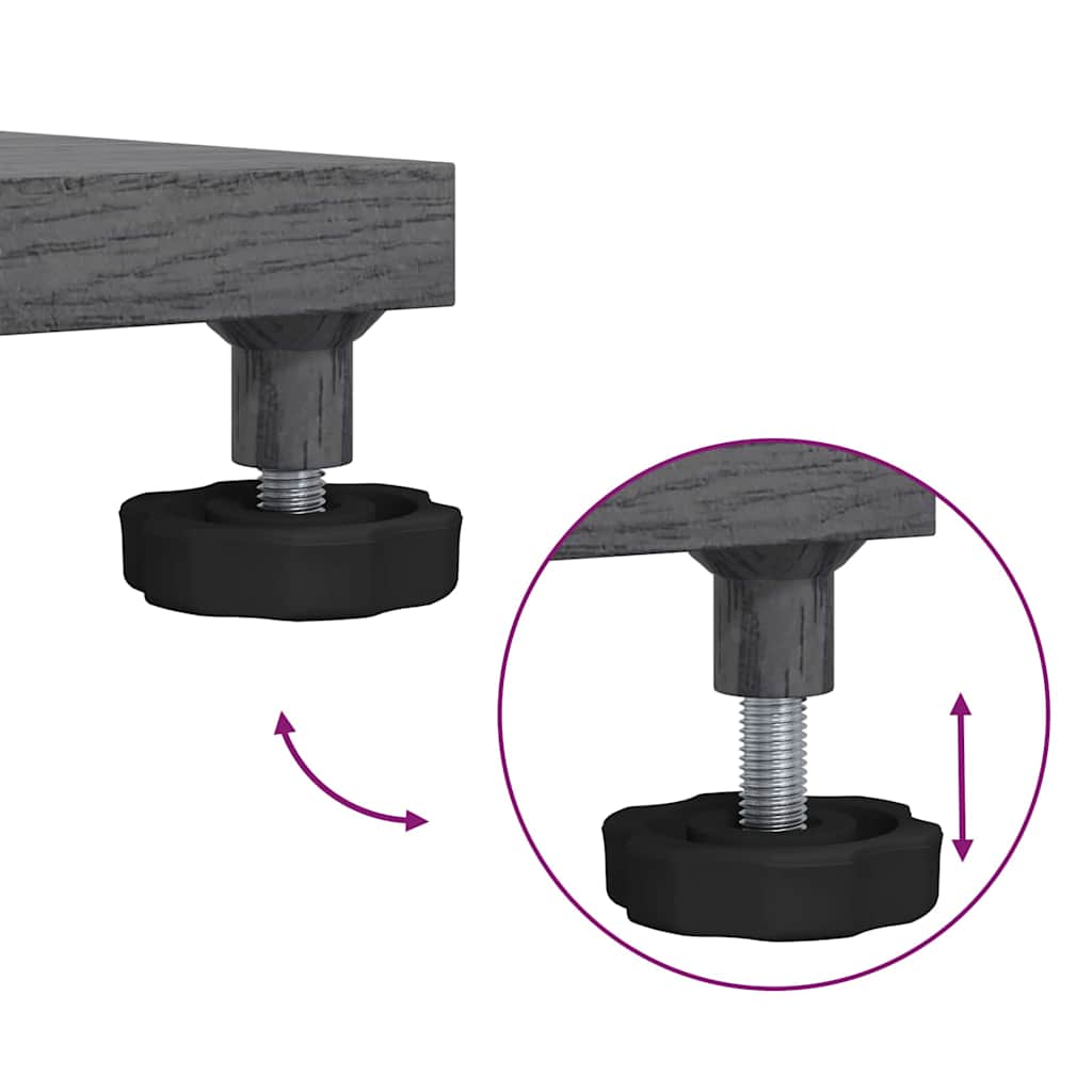 vidaXL Sonnenschirmständer Dunkelgraue Holzoptik 45 x 45 x 31 cm