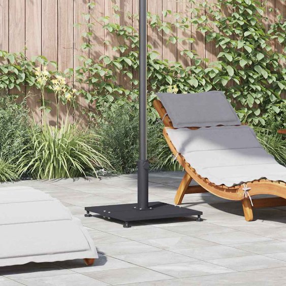 vidaXL Sonnenschirmständer Dunkelgraue Holzoptik 45 x 45 x 31 cm