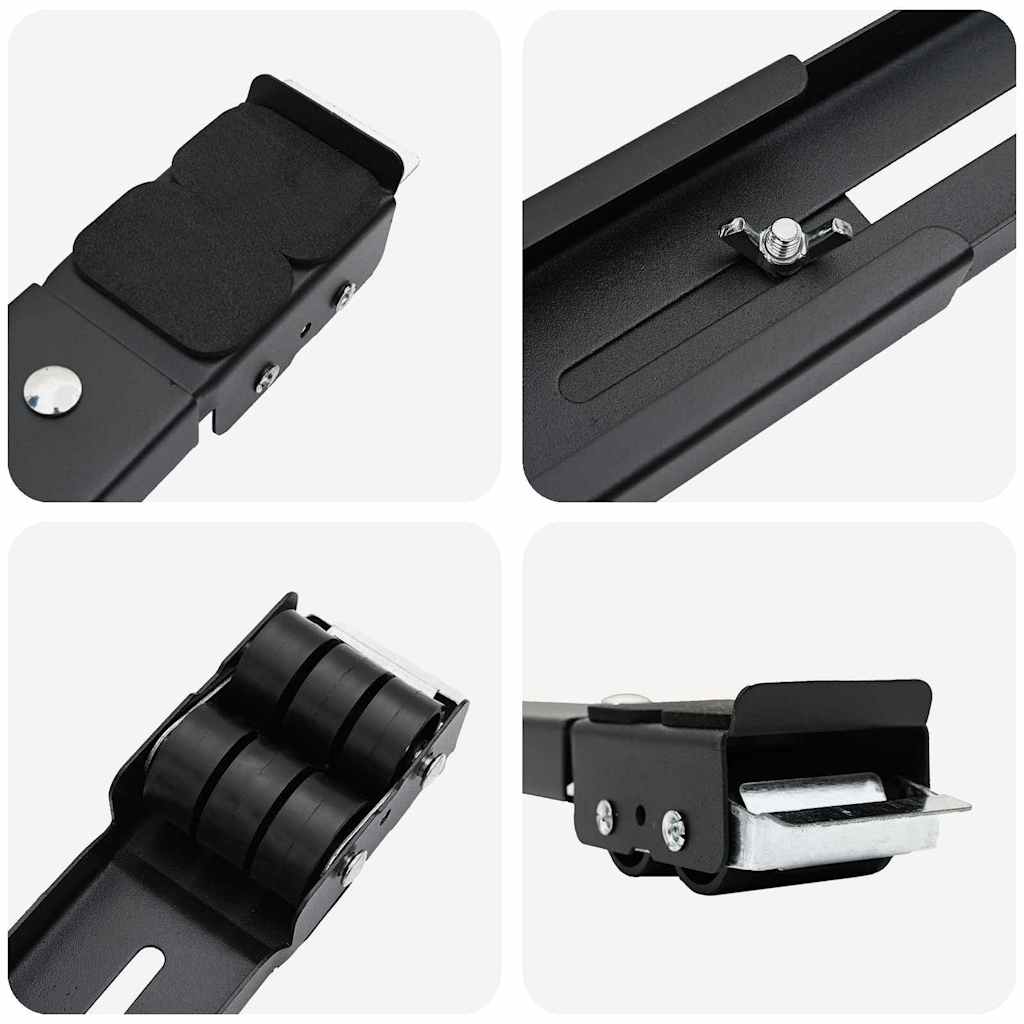 vidaXL Waschmaschinensockel 2 pcs Schwarz 72 x 5 x 4,5 cm Edelstahl