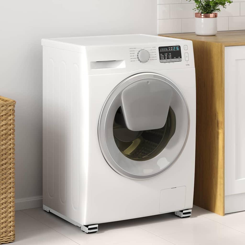 vidaXL Waschmaschinensockel 2 pcs Schwarz 72 x 5 x 4,5 cm Edelstahl