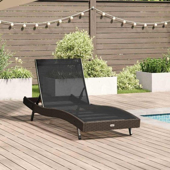 vidaXL Sonnenliege 197 x 70 x 82 cm Poly-Rattan
