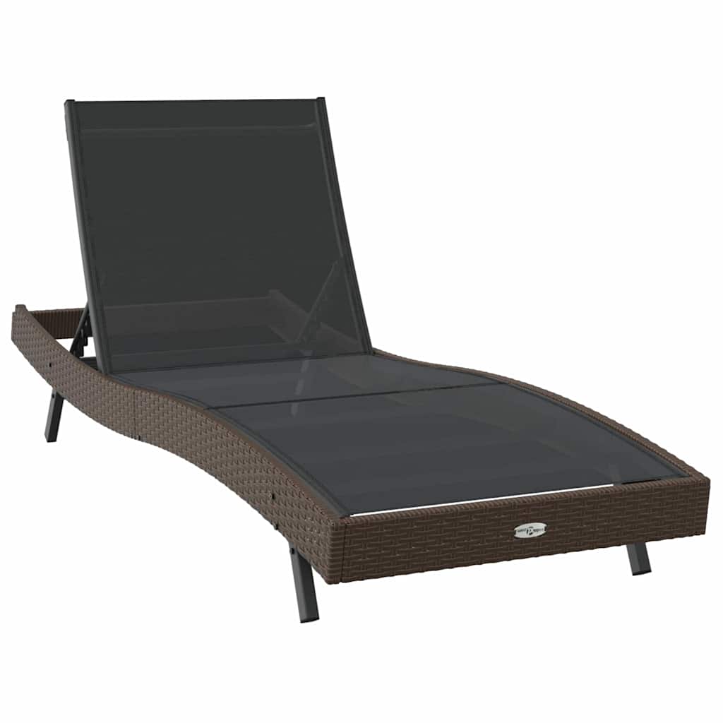 vidaXL Sonnenliege 197 x 70 x 82 cm Poly-Rattan
