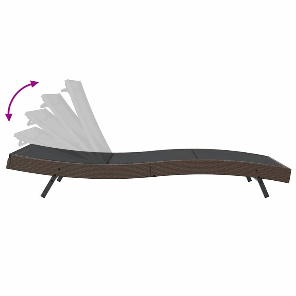 vidaXL Sonnenliege 197 x 70 x 82 cm Poly-Rattan