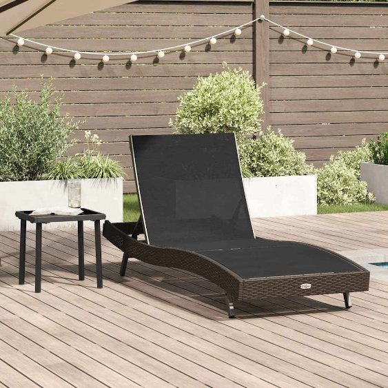 vidaXL Sonnenliege 2 pcs Schwarz und Braun Poly-Rattan