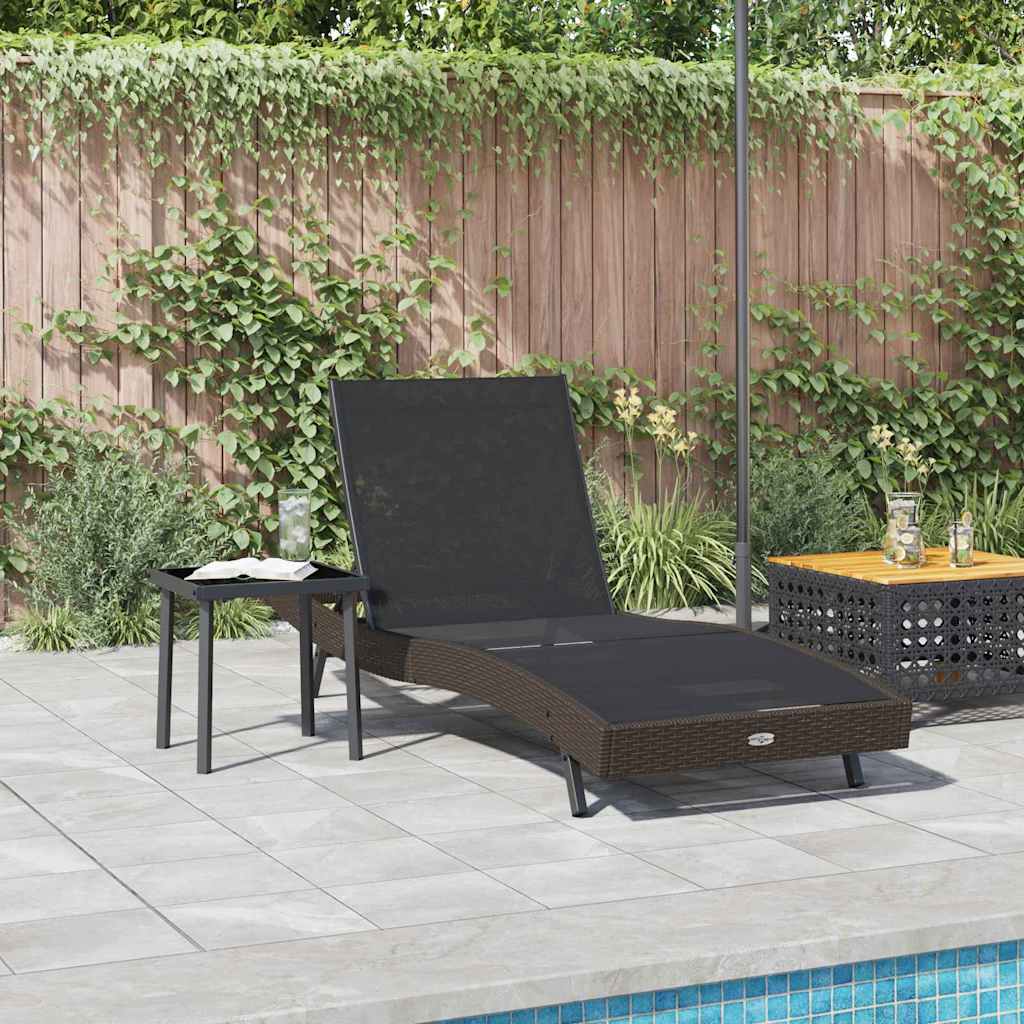vidaXL Sonnenliege 2 pcs Schwarz und Braun Poly-Rattan