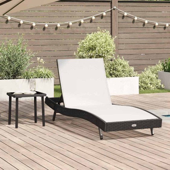 vidaXL Sonnenliege 2 pcs Schwarz und Braun Poly-Rattan