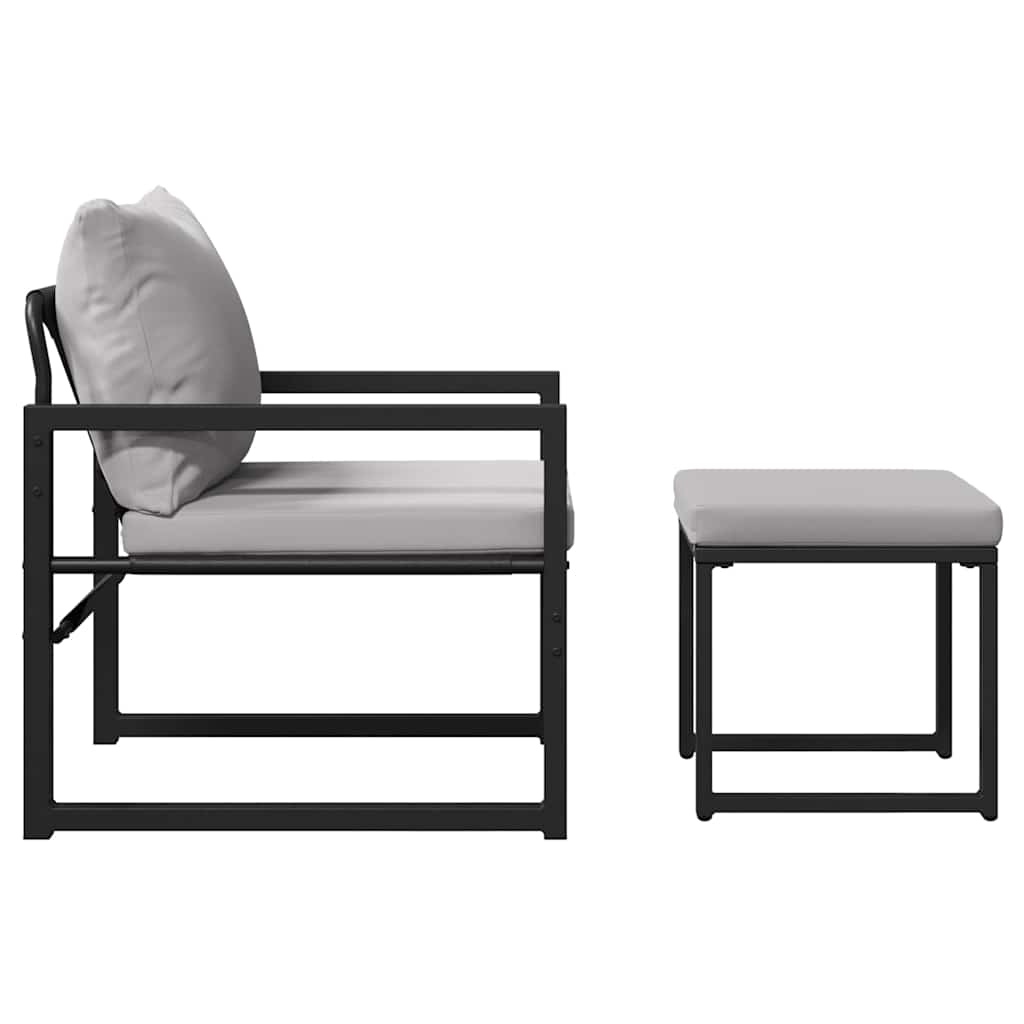 vidaXL gartenmöbel mit Kissen mit Kissen 4 pcs Hellgrau Polyester