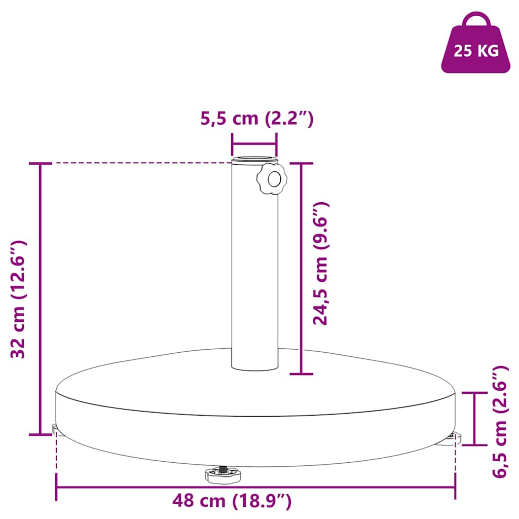 vidaXL Sonnenschirmständer Dunkelgrau Holzlook 48 x 48 x 32 cm