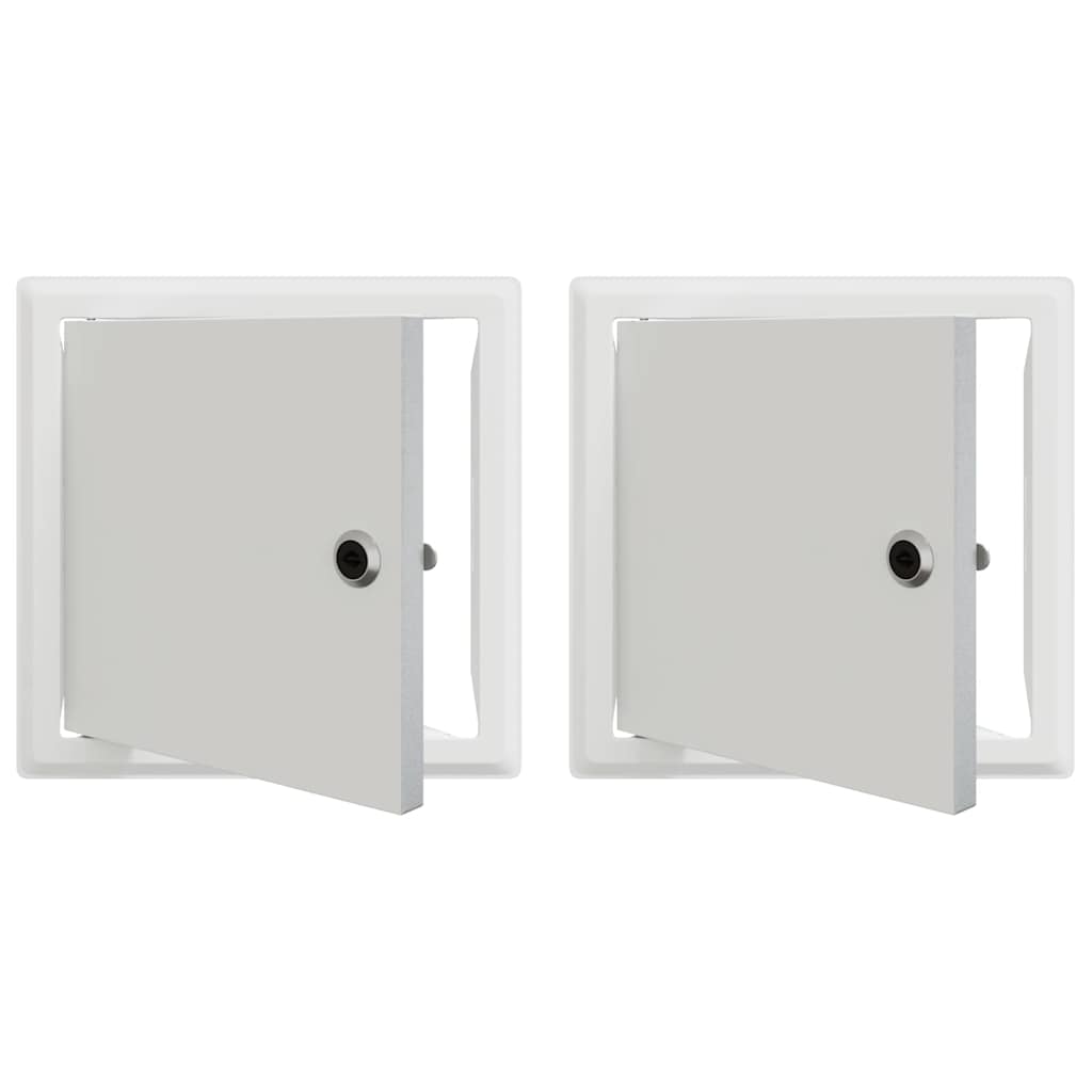 vidaXL Zugangsklappe 2 pcs Weiß 23 x 23 x 3 cm Stahl
