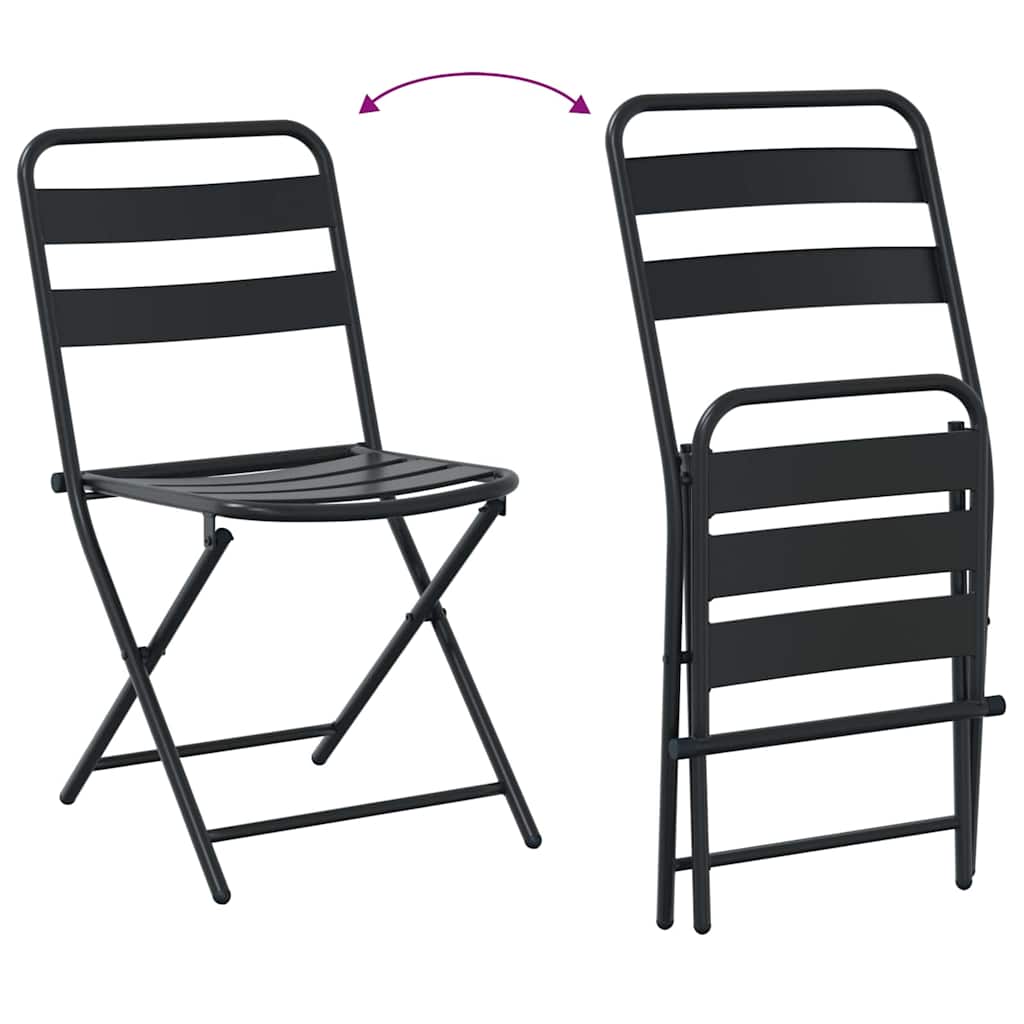 vidaXL Garten Bistro Set 3 pcs Anthrazit Stahl