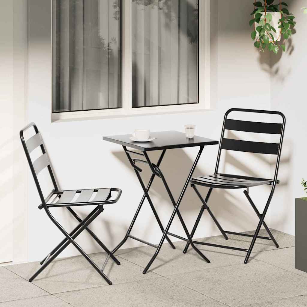 vidaXL Garten Bistro Set 3 pcs Anthrazit Stahl
