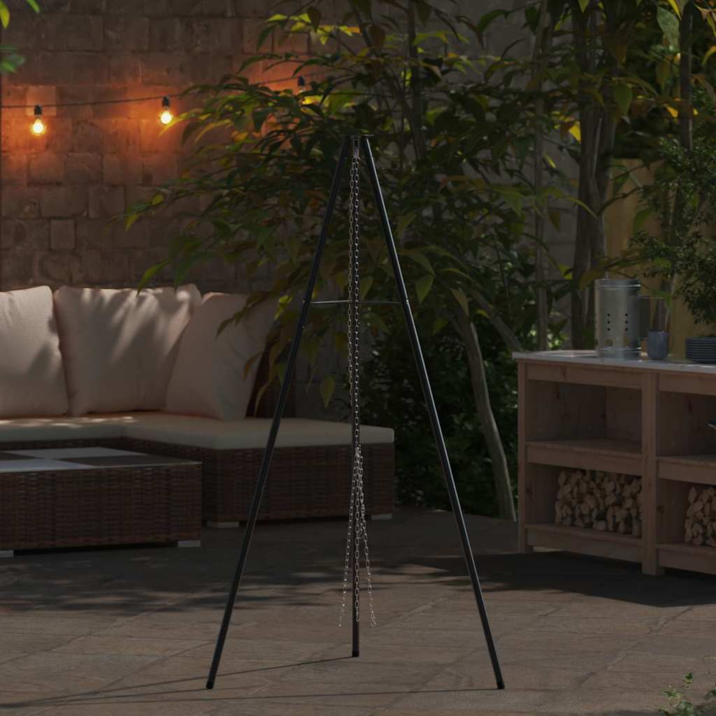 vidaXL Lagerfeuer Stativ Schwarz 92 x 92 x 151,5 cm Stahl