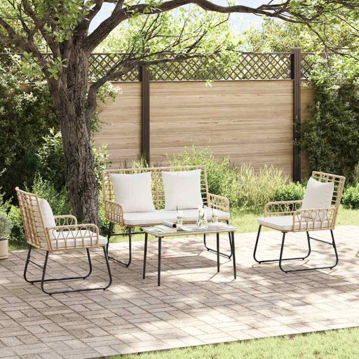 vidaXL Garten Essgruppe 3 pcs Schwarz und Anthrazit Poly-Rattan