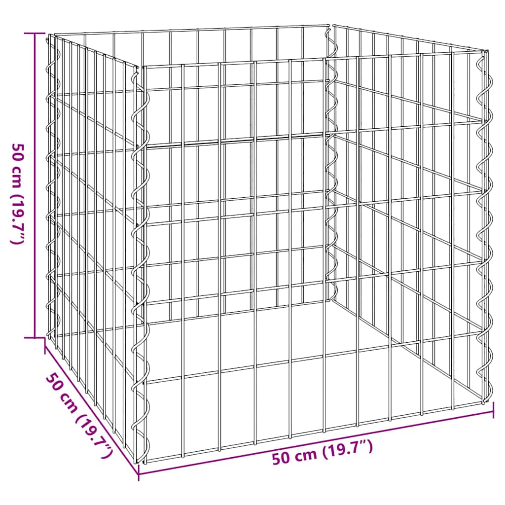 vidaXL Quadratischer Komposter 50 x 50 x 50 cm Eisen