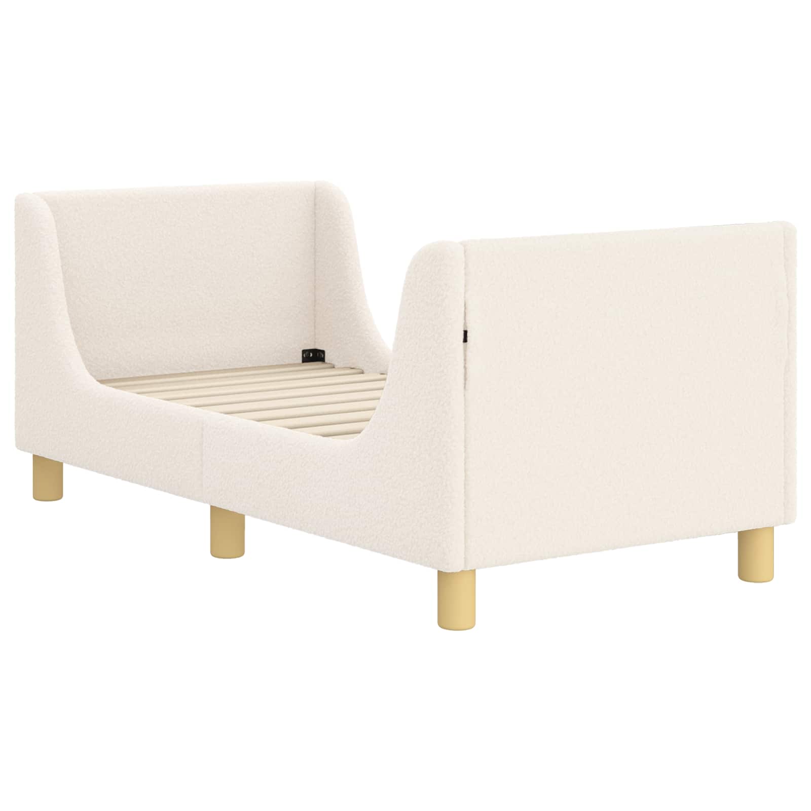 vidaXL Kinderbettgestell mit Kopfteil Creme 70 x 140 cm Schafstoff