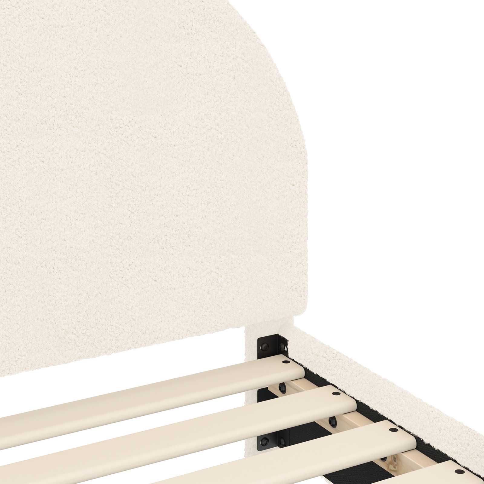 vidaXL Kinderbettgestell mit Kopfteil Creme 70 x 140 cm Schafstoff