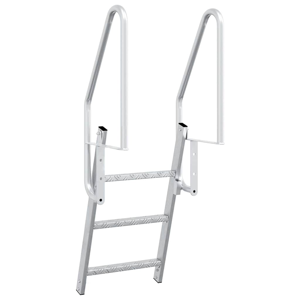 vidaXL 3-Step Dock Ladder Silber 58 x 77 x 144 cm Aluminium