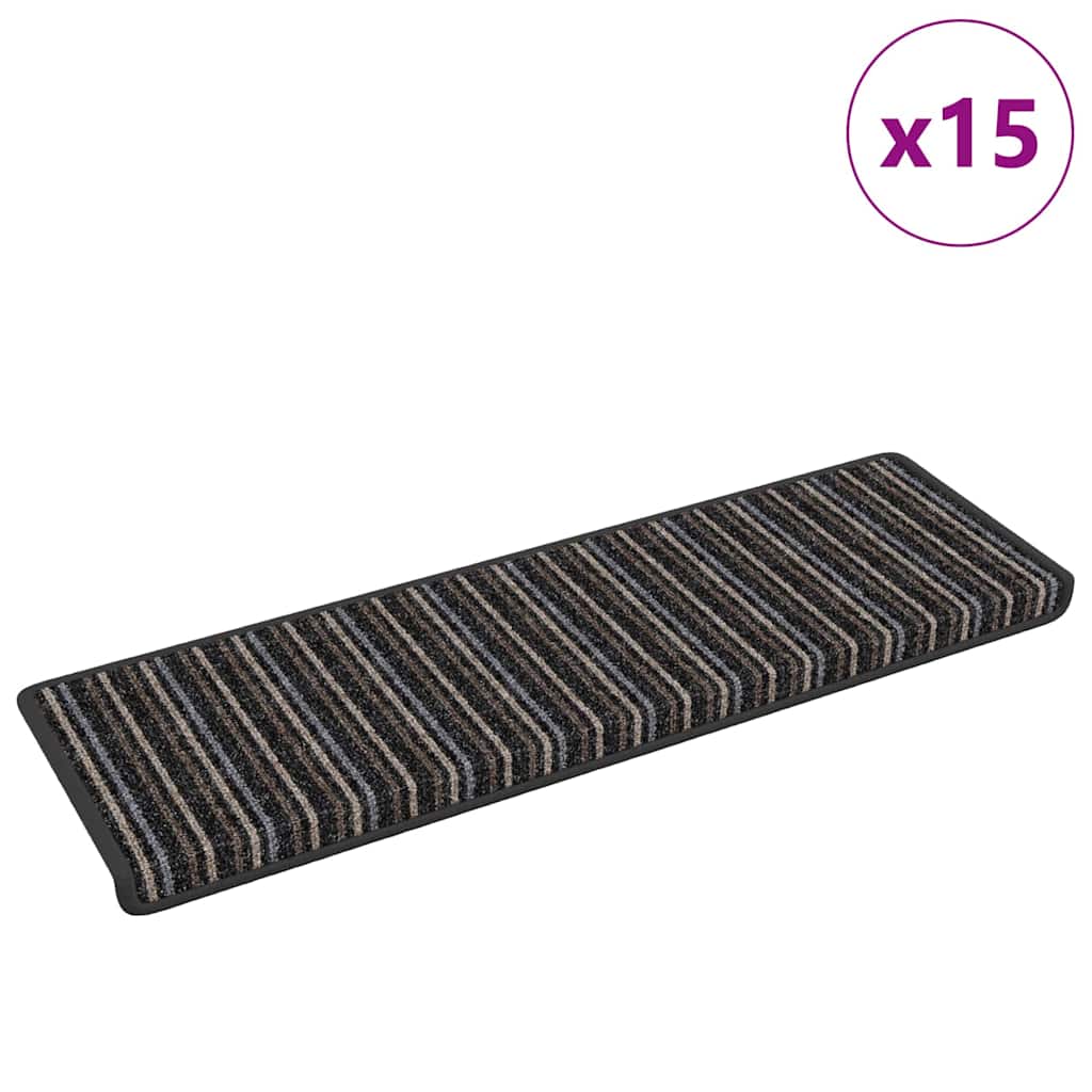 vidaXL Selbstklebende Treppenschoner 15 pcs Anthrazit 65 x 21 x 4 cm