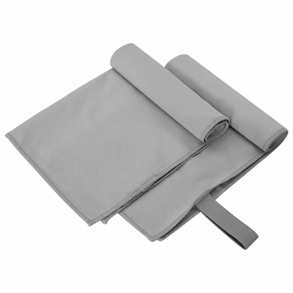 vidaXL Sporthandtücher 2 pcs Dunkelgrau 90 x 180 cm