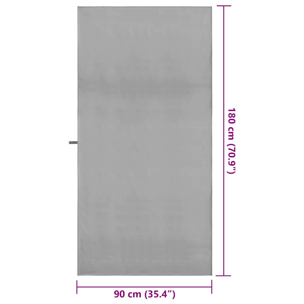 vidaXL Sporthandtücher 2 pcs Dunkelgrau 90 x 180 cm