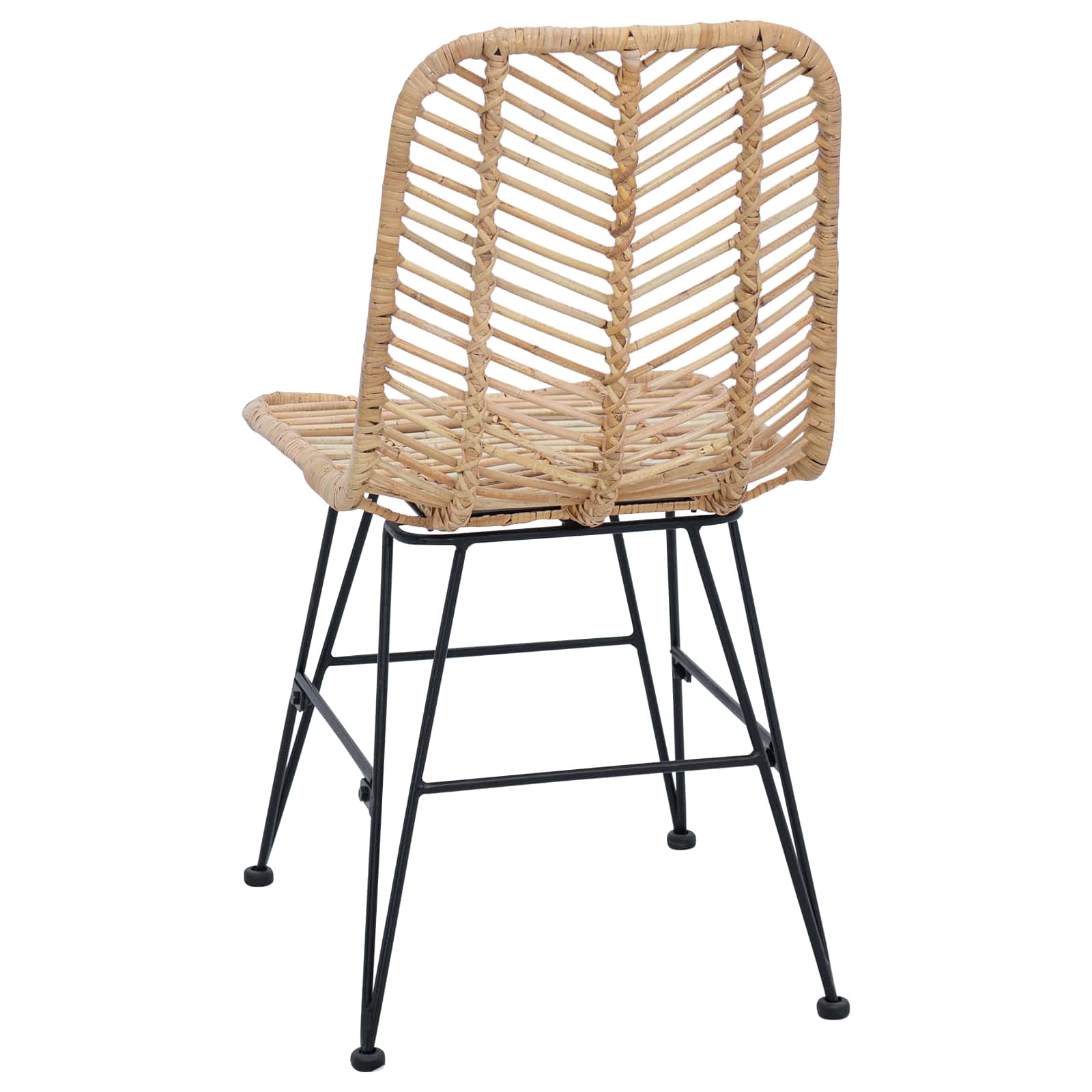 vidaXL Esszimmerstuhl 2 pcs Natur 44 x 47 x 85 cm Rattan und Eisen