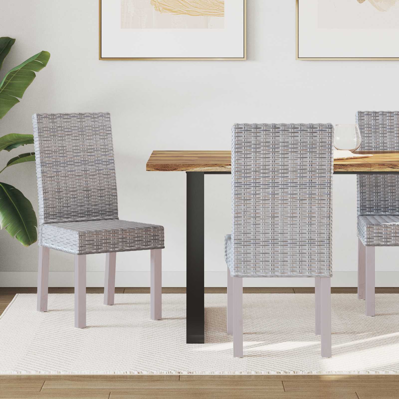 vidaXL Esszimmerstuhl 2 pcs Weiß gewaschen 45 x 54 x 93 cm