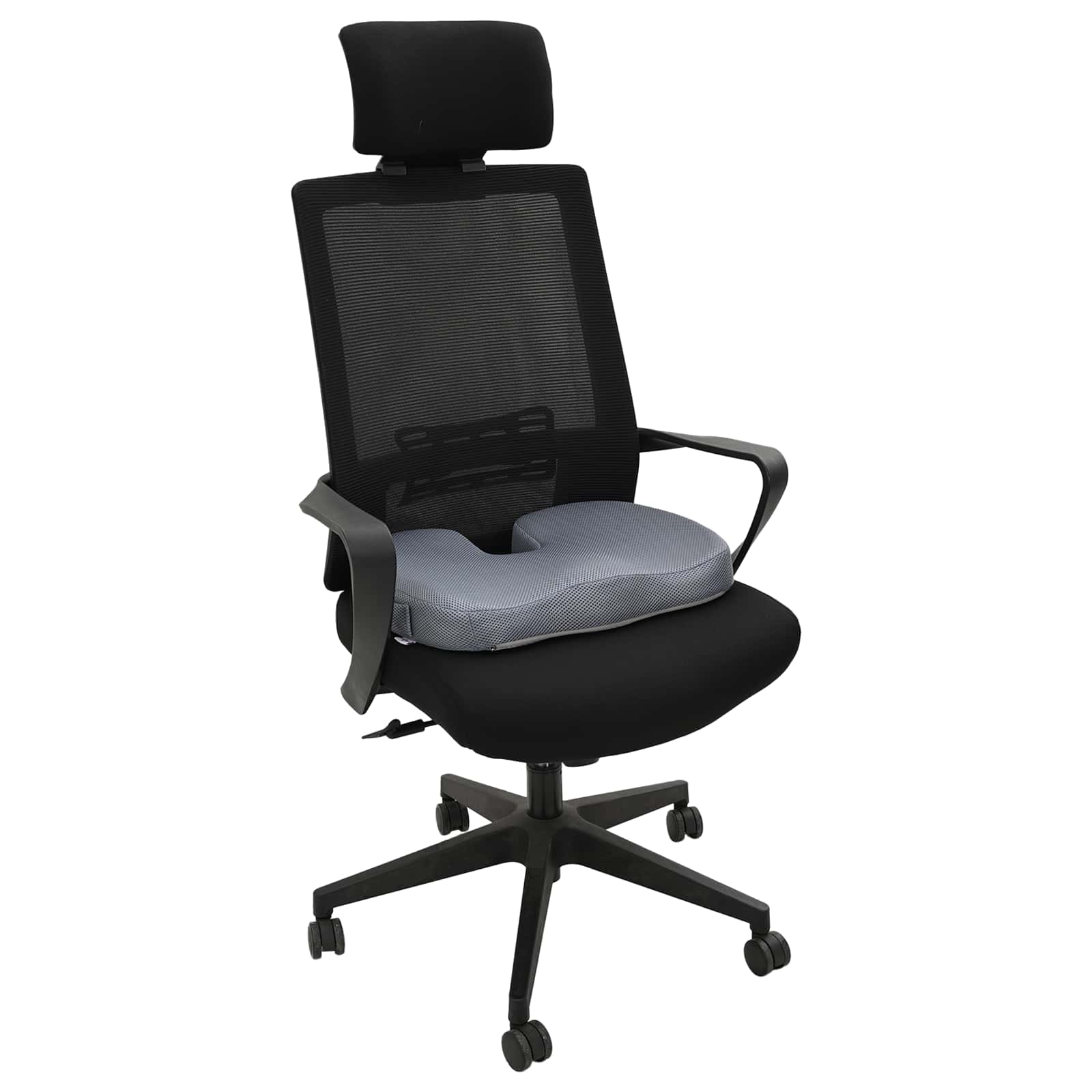 vidaXL Kopfkissen mit Kissen Grau 46 x 38 x 8 cm Netzgewebe