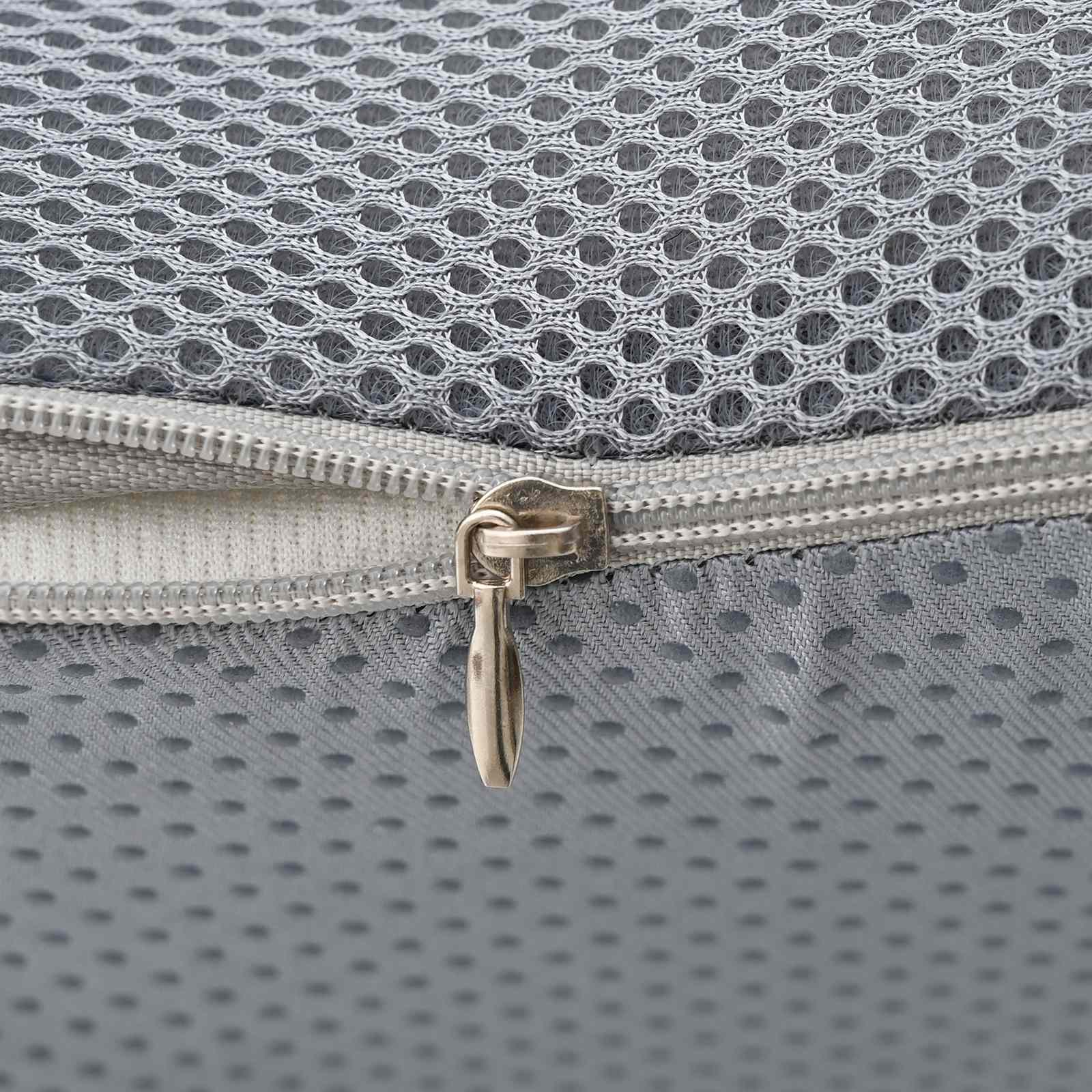 vidaXL Kopfkissen mit Kissen Grau 46 x 38 x 8 cm Netzgewebe