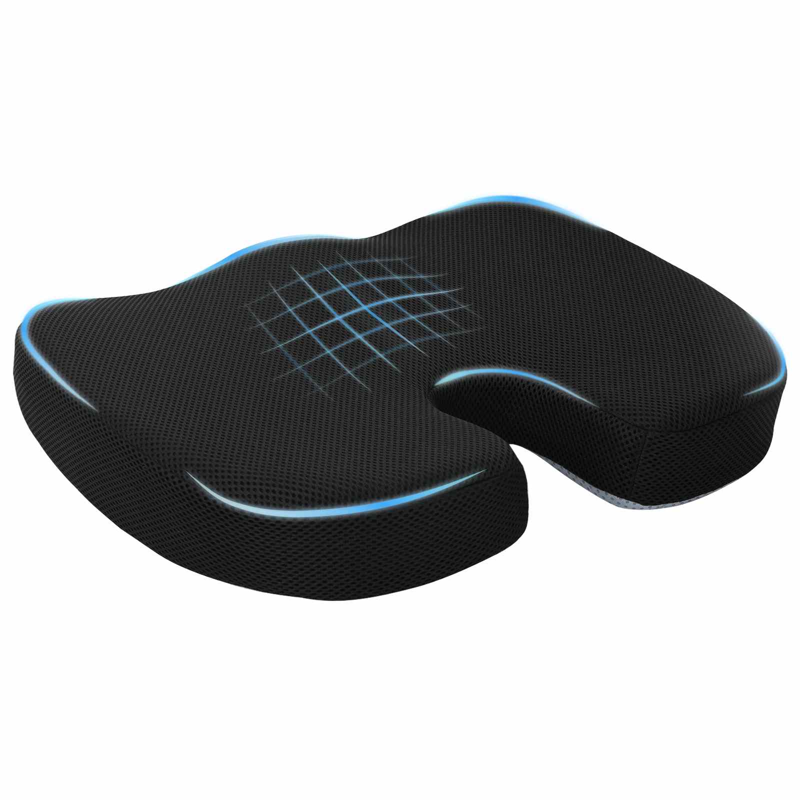 vidaXL Kopfkissen mit Kissen Grau 46 x 38 x 8 cm Netzgewebe