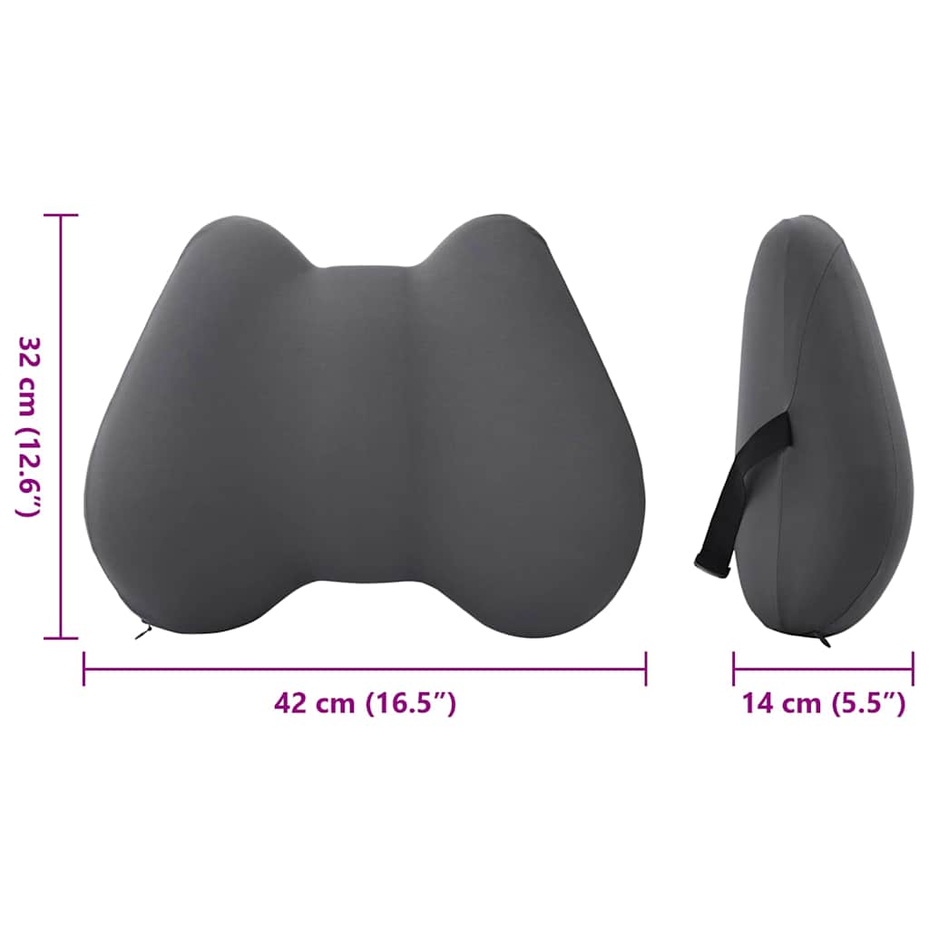 vidaXL Kopfkissen mit Kissen Grau 42 x 32 x 14 cm Polyester