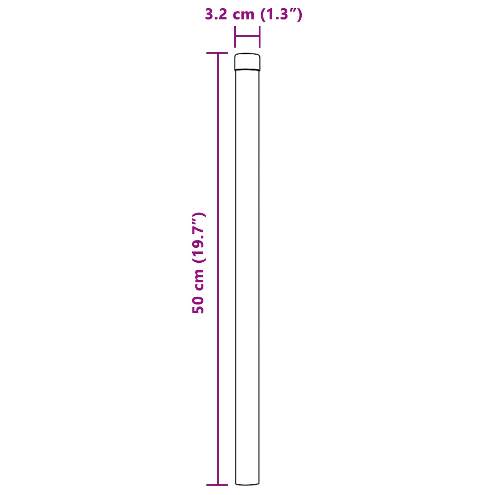 vidaXL Zaunpfosten 2 pcs Grün 50 cm Pulverbeschichteter Stahl