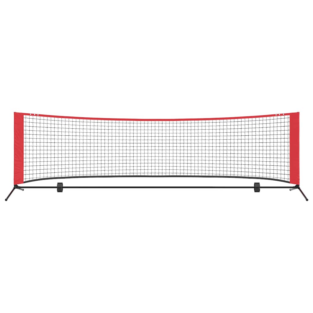 vidaXL Tennisnetz Schwarz und Rot 301 x 90.5 x 87 cm Polyester