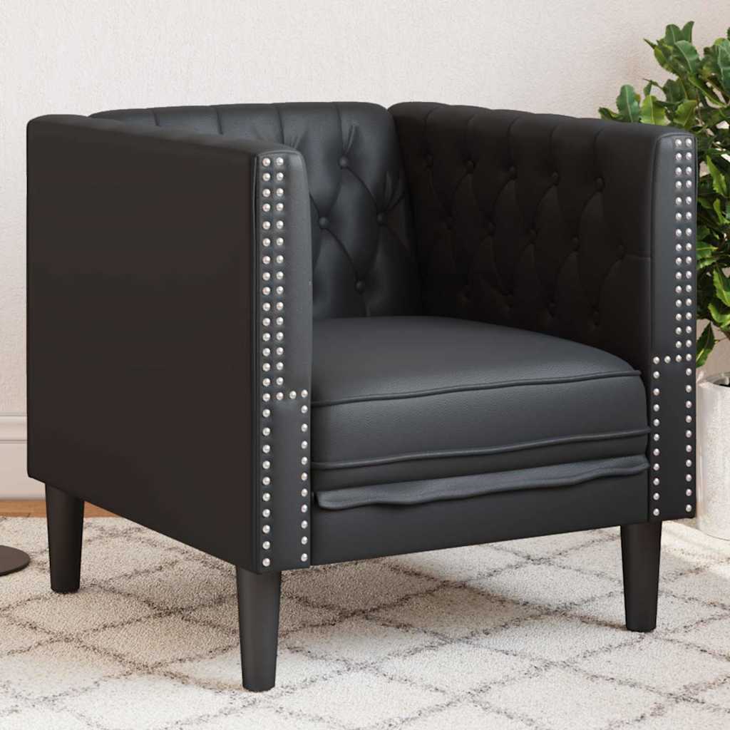 vidaXL Sofa Schwarz 74,5 x 71 x 70,5 cm PVC