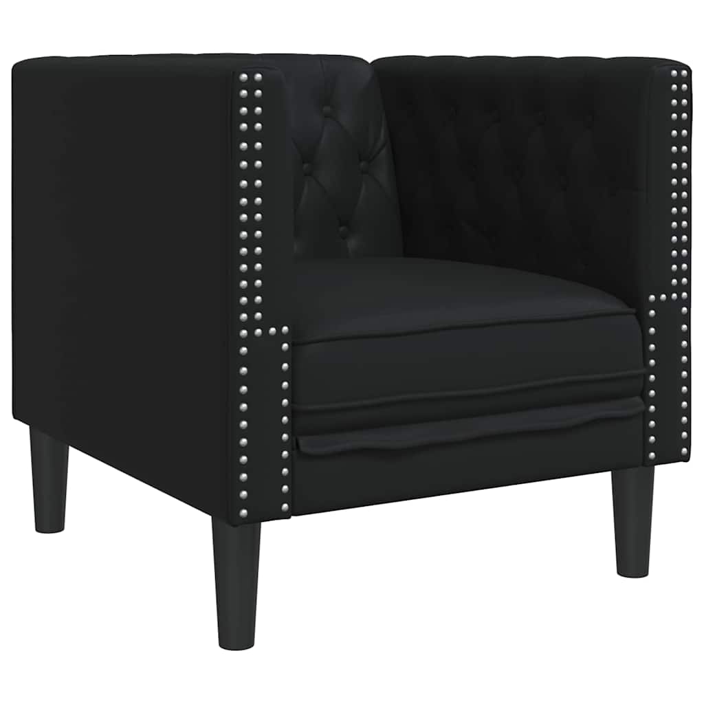 vidaXL Sofa Schwarz 74,5 x 71 x 70,5 cm PVC