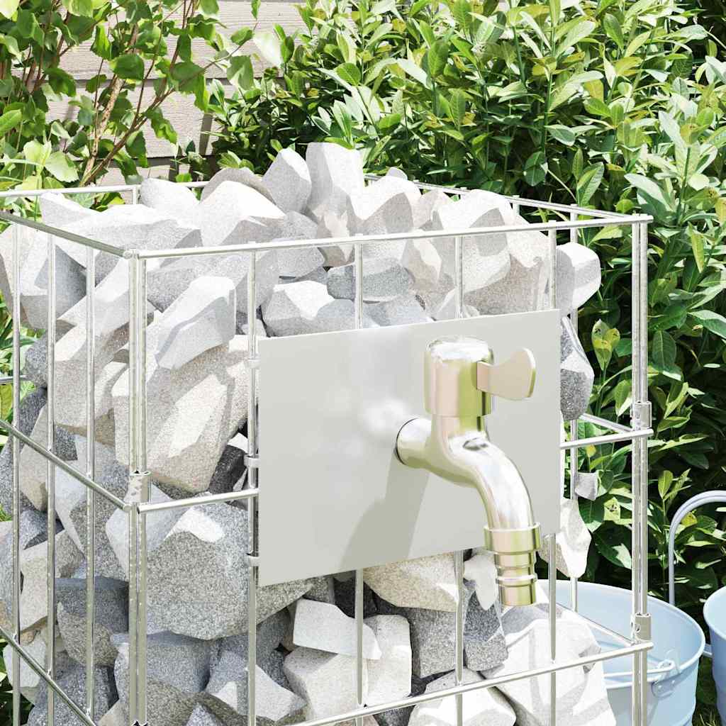 vidaXL Gabionen Wasserhahn Silber 26 x 25 x 50 cm Edelstahl