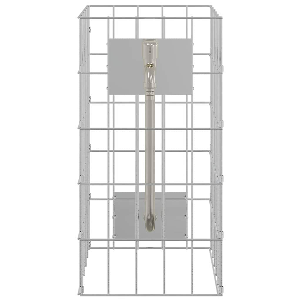 vidaXL Gabionen Wasserhahn Silber 26 x 25 x 50 cm Edelstahl