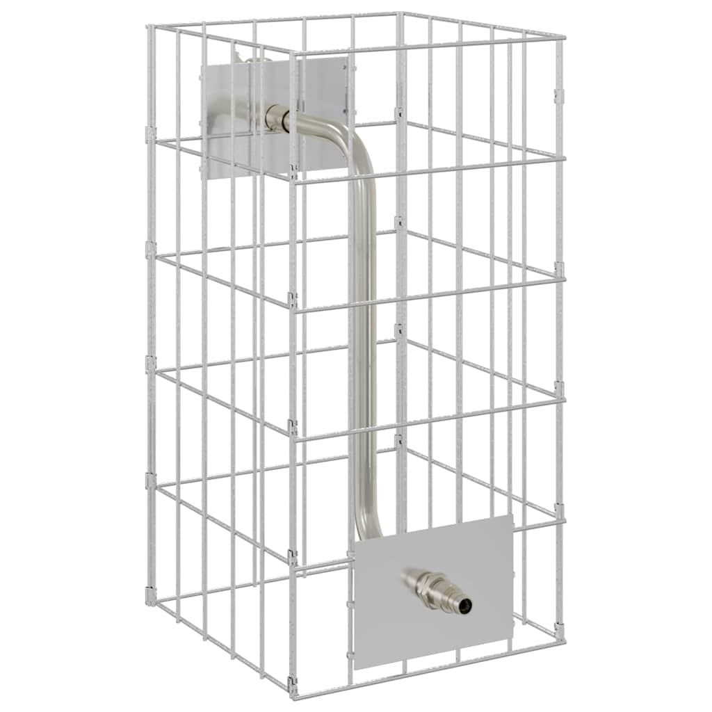 vidaXL Gabionen Wasserhahn Silber 26 x 25 x 50 cm Edelstahl